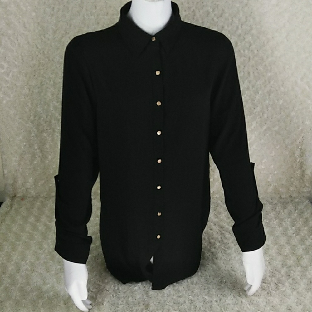 Forever 21 women's shear top black open back